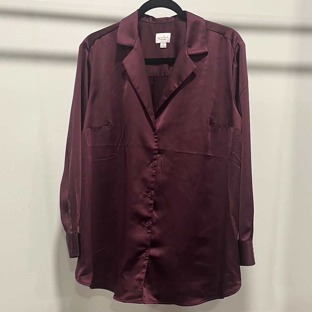 Elegant  Women's Blouse in Deep Burgundy